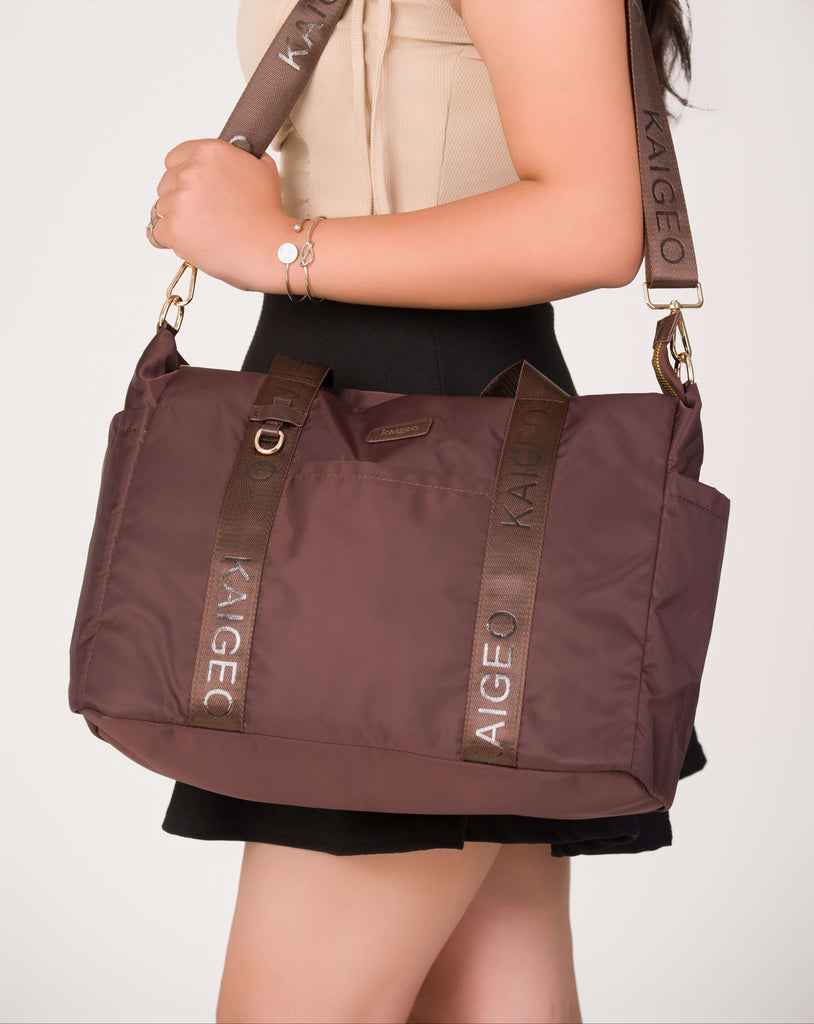 Kaigeo Mocha eco-friendly insulated tote detail shot